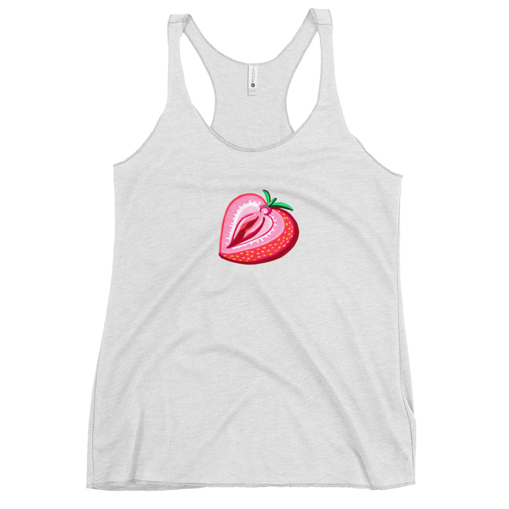 Strawberry Vulva- Femme Racerback Tank