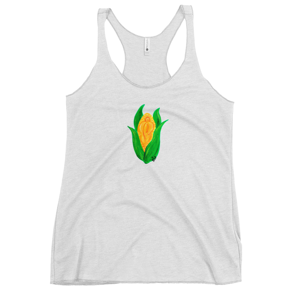 "C*nt on the Cob" Corn Vulva- Femme Racerback Tank