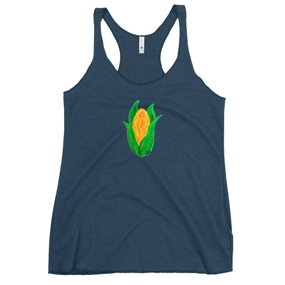 "C*nt on the Cob" Corn Vulva- Femme Racerback Tank
