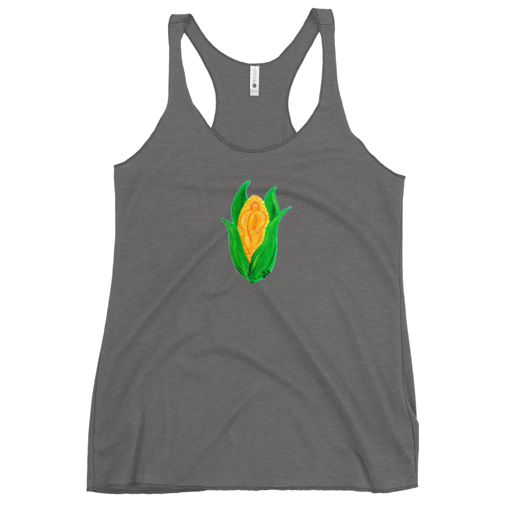 "C*nt on the Cob" Corn Vulva- Femme Racerback Tank