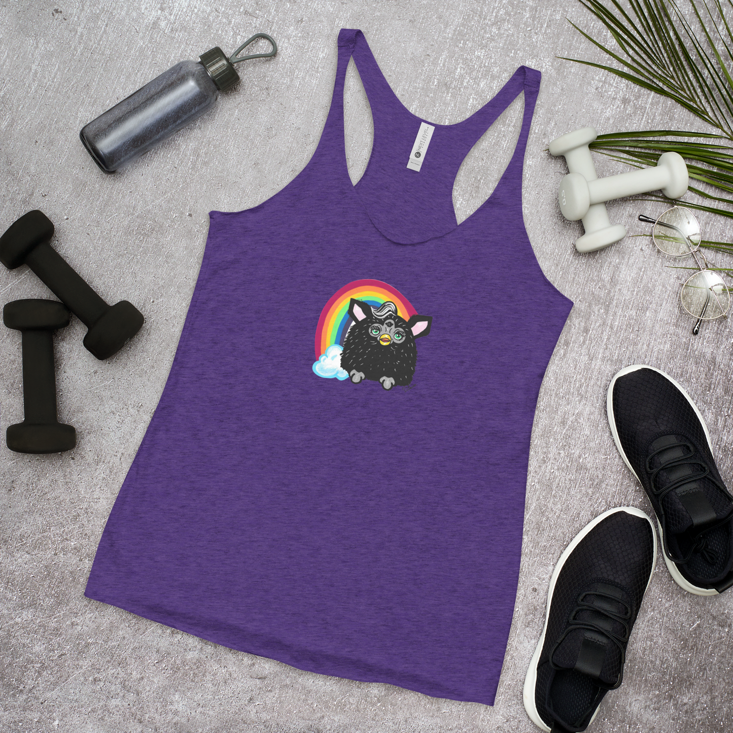 Rainbow Furby- Femme Racerback Tank