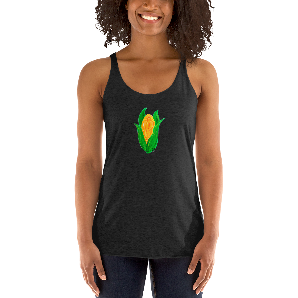 "C*nt on the Cob" Corn Vulva- Femme Racerback Tank