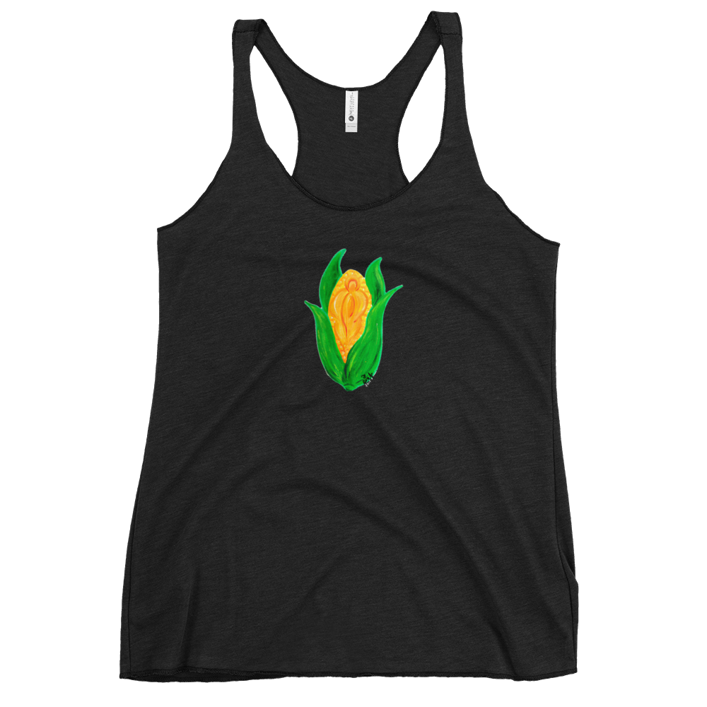 "C*nt on the Cob" Corn Vulva- Femme Racerback Tank