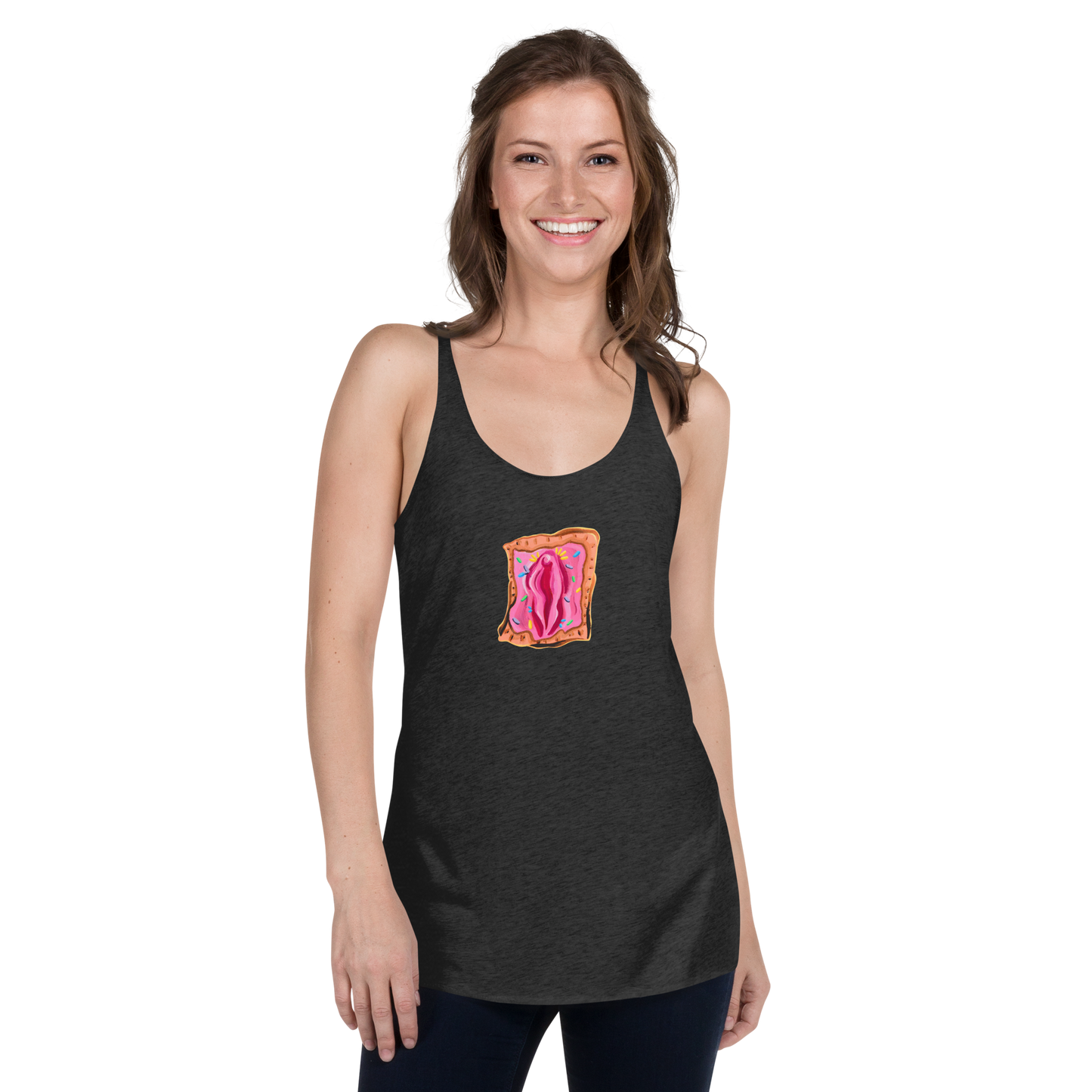 "WAP-tart" Poptart vulva- Femme Racerback Tank