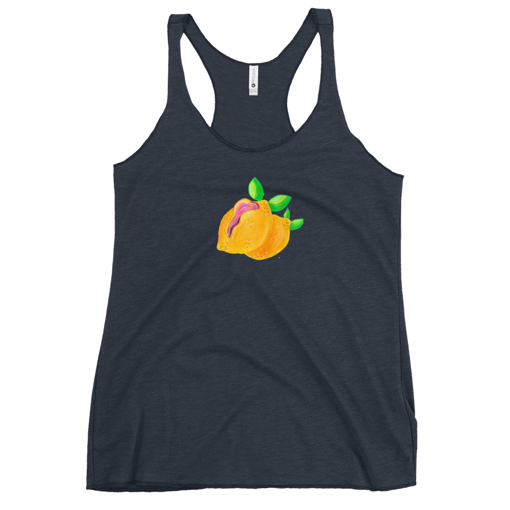 "Sour Puss" Lemon Vulva- Femme Racerback Tank