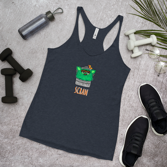 Scram!! Oscar the Furb- Femme Racerback Tank