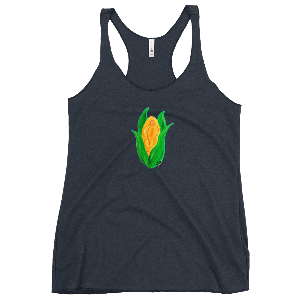 "C*nt on the Cob" Corn Vulva- Femme Racerback Tank