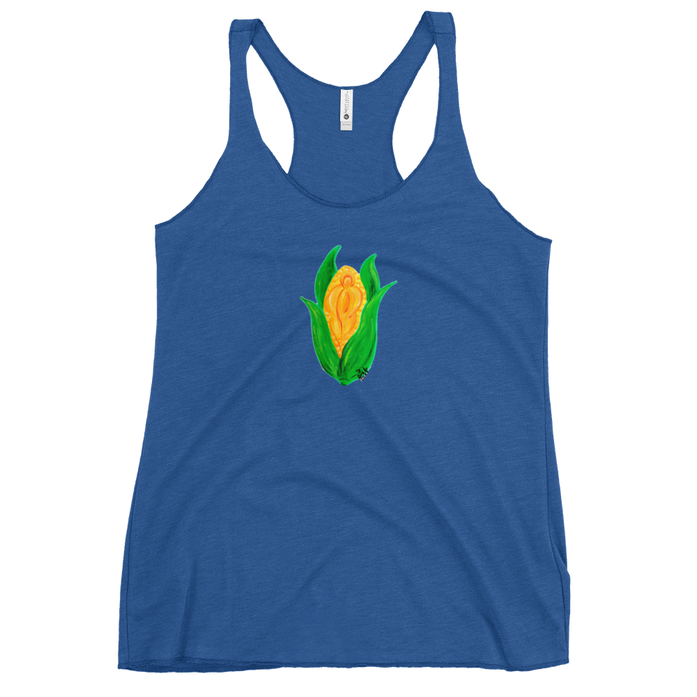 "C*nt on the Cob" Corn Vulva- Femme Racerback Tank