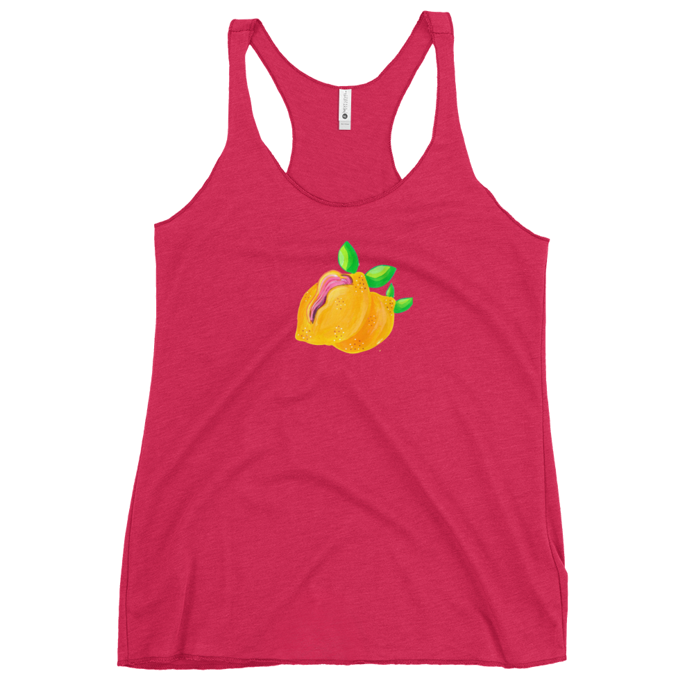 "Sour Puss" Lemon Vulva- Femme Racerback Tank