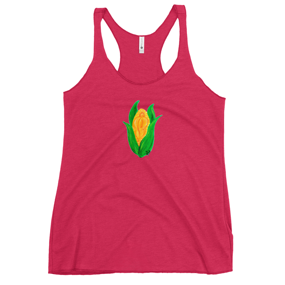 "C*nt on the Cob" Corn Vulva- Femme Racerback Tank