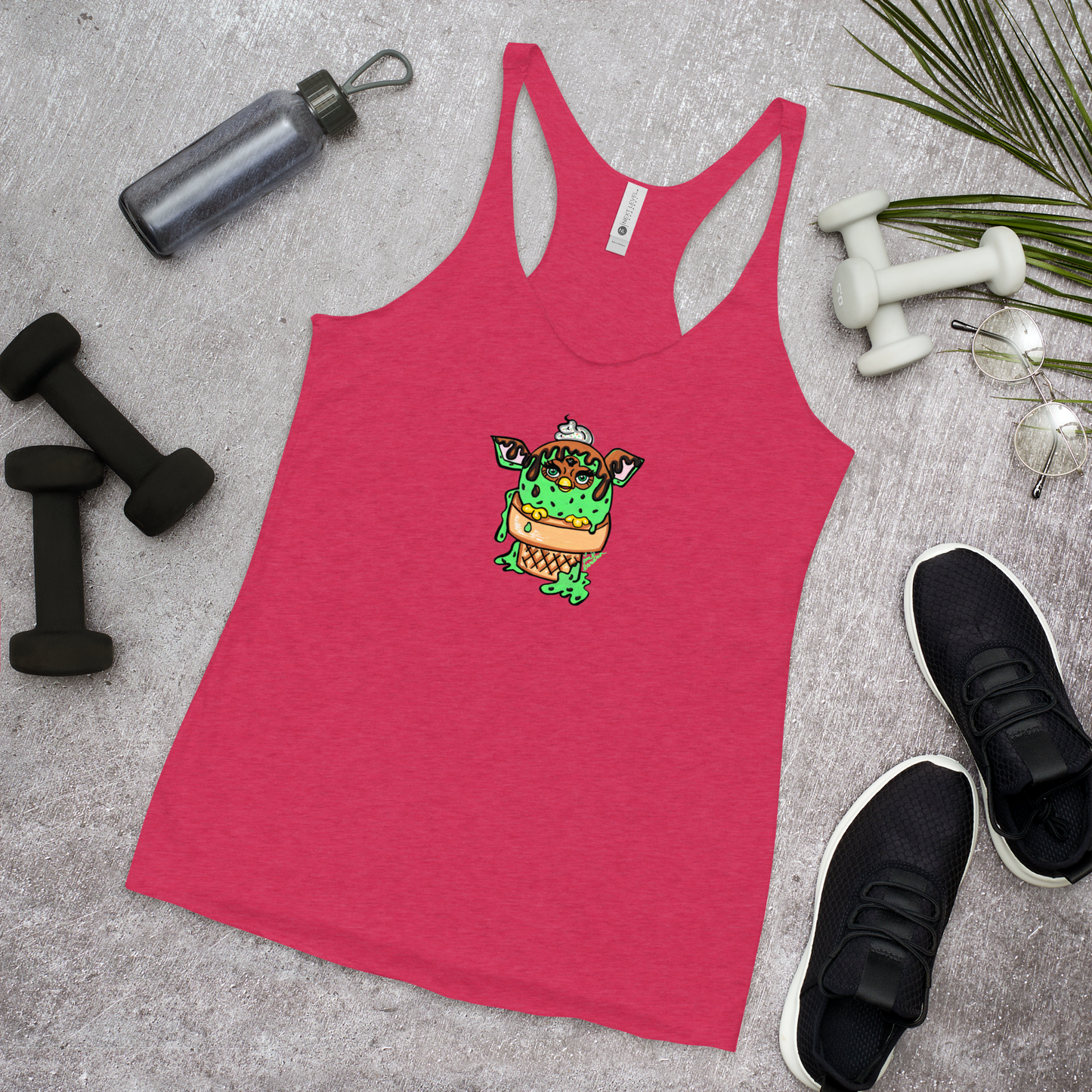 Mint Ice Cream Furby- Femme Racerback Tank
