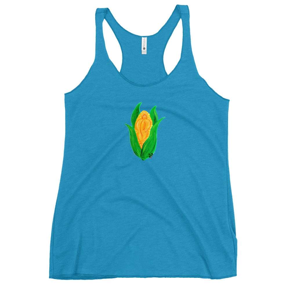 "C*nt on the Cob" Corn Vulva- Femme Racerback Tank
