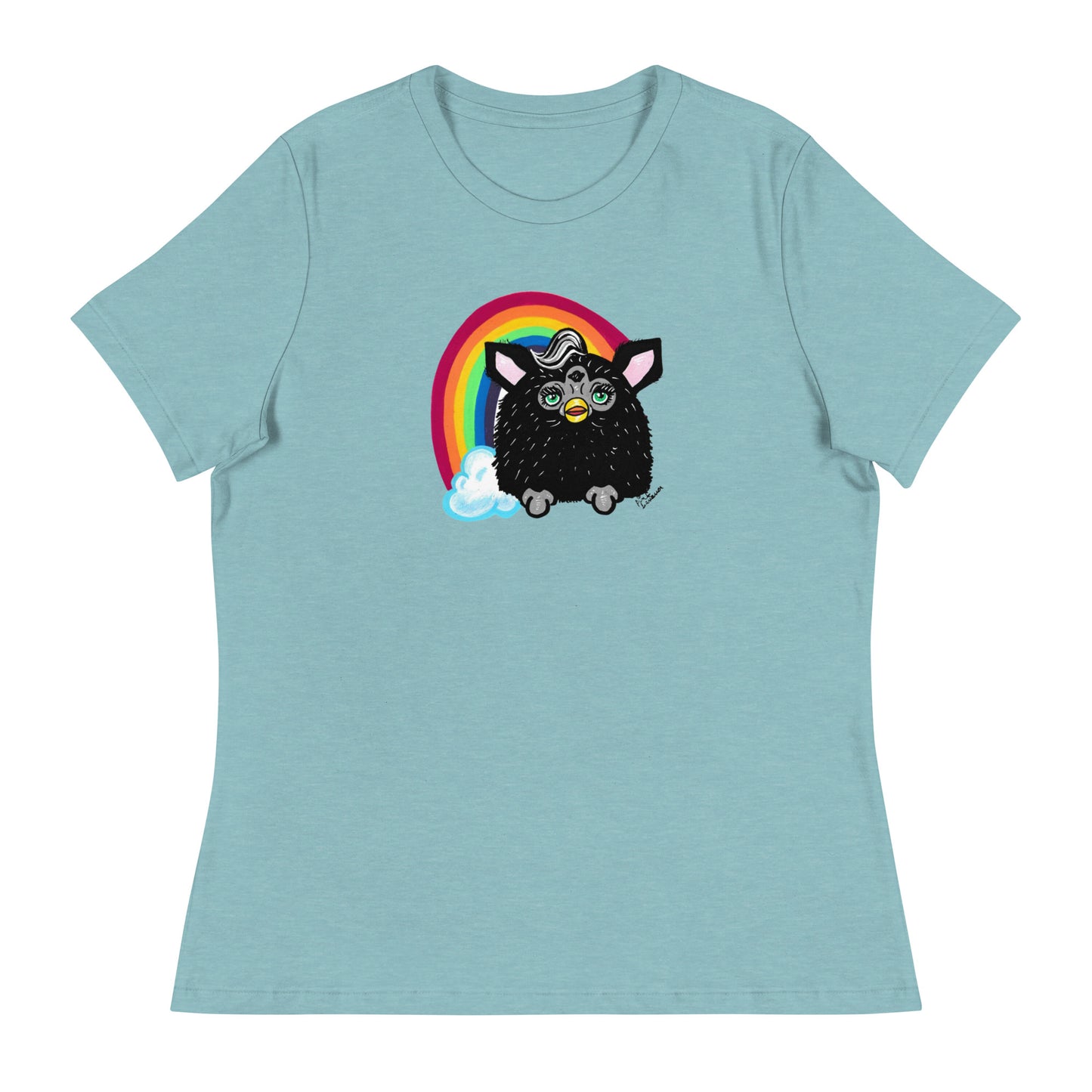 Black Furby with Rainbow Tshirt