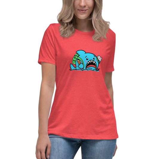 Anxious Shark Goes to School- Femme Relaxed T-Shirt
