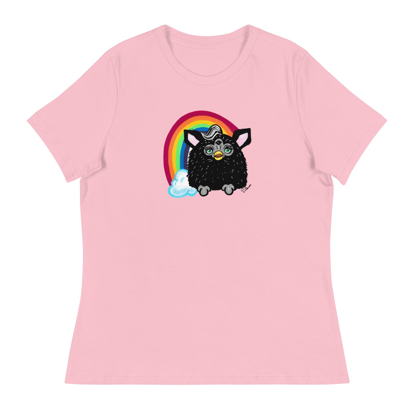 Black Furby with Rainbow Tshirt