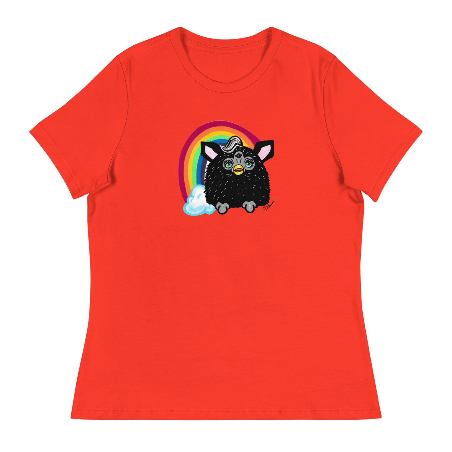 Black Furby with Rainbow Tshirt