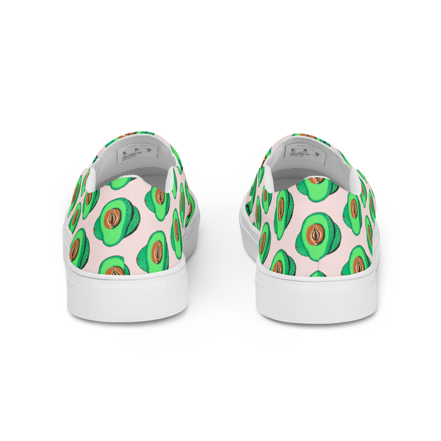 Avocado Vulva, Women’s slip-on canvas shoes (pink)