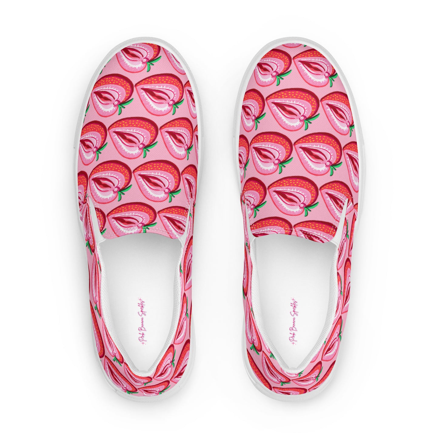 Strawberry Vulva, Women's Slip-on Sneakers