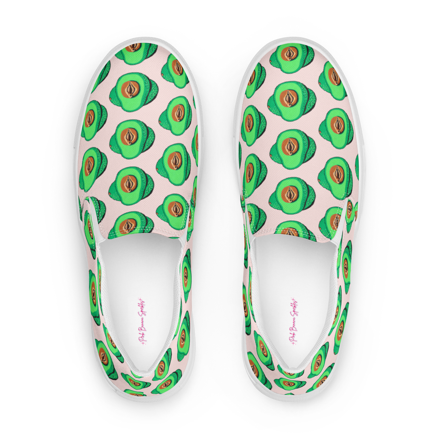 Avocado Vulva, Women’s slip-on canvas shoes (pink)