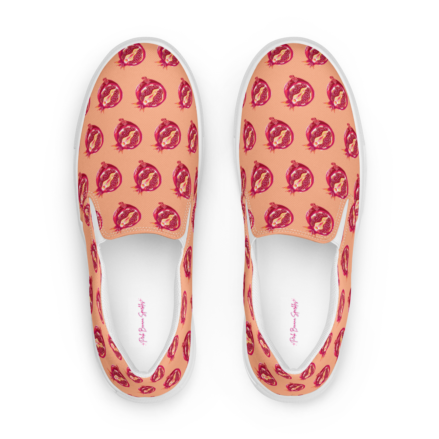 Pomegranate Vulva- Women’s slip-on canvas sneakers
