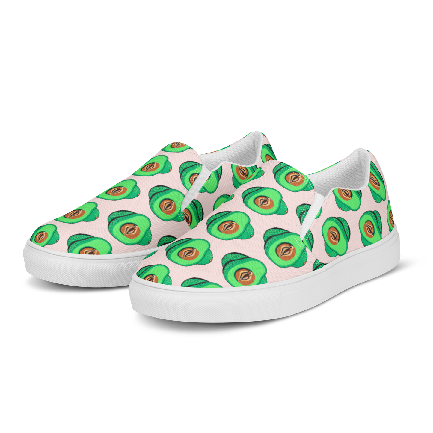 Avocado Vulva, Women’s slip-on canvas shoes (pink)