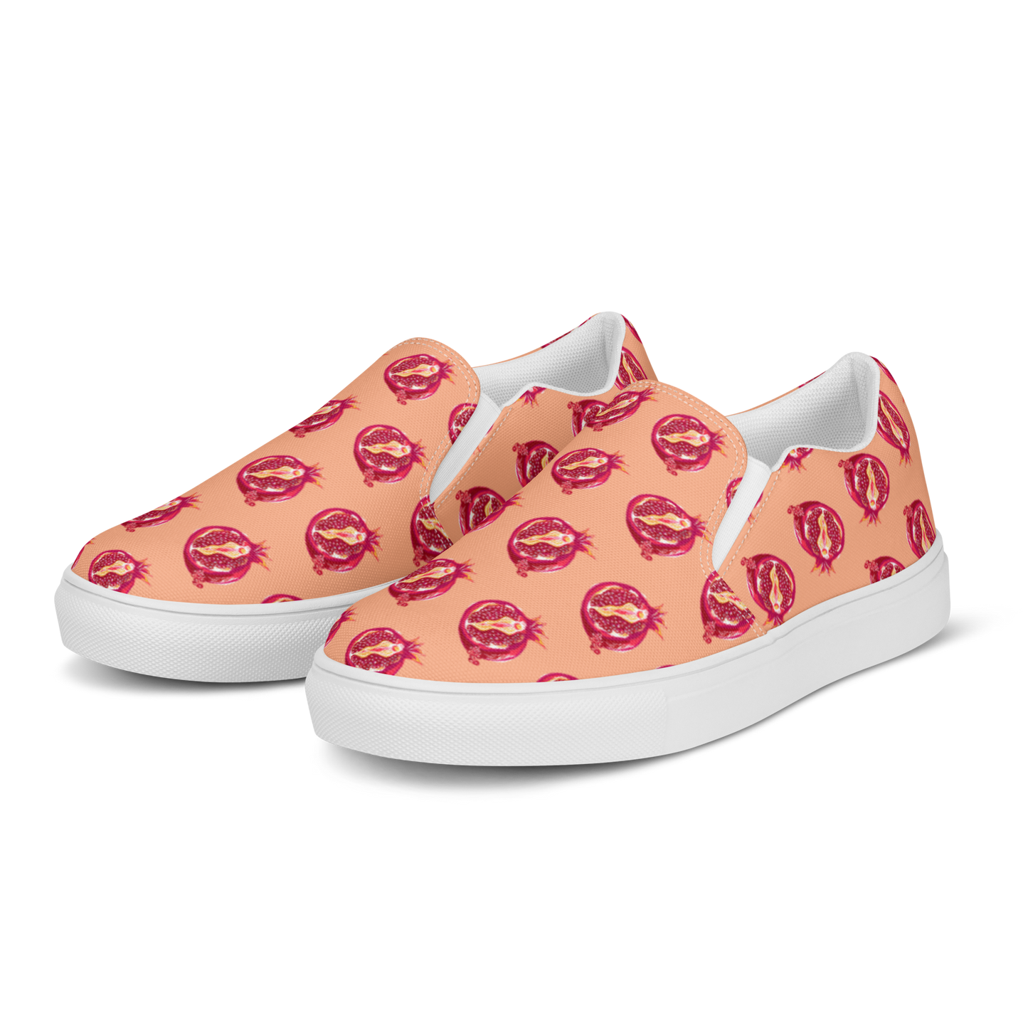 Pomegranate Vulva- Women’s slip-on canvas sneakers