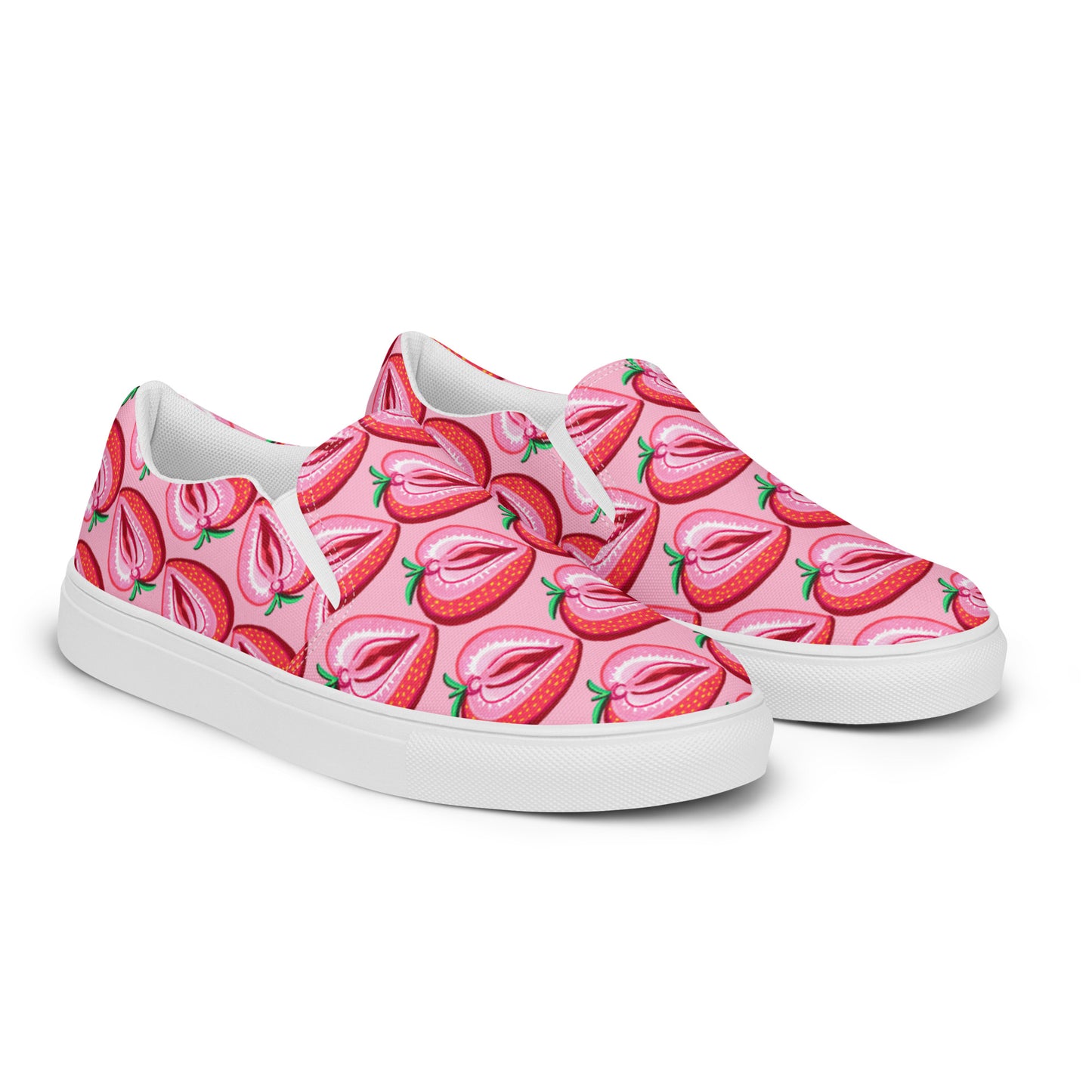 Strawberry Vulva, Women's Slip-on Sneakers