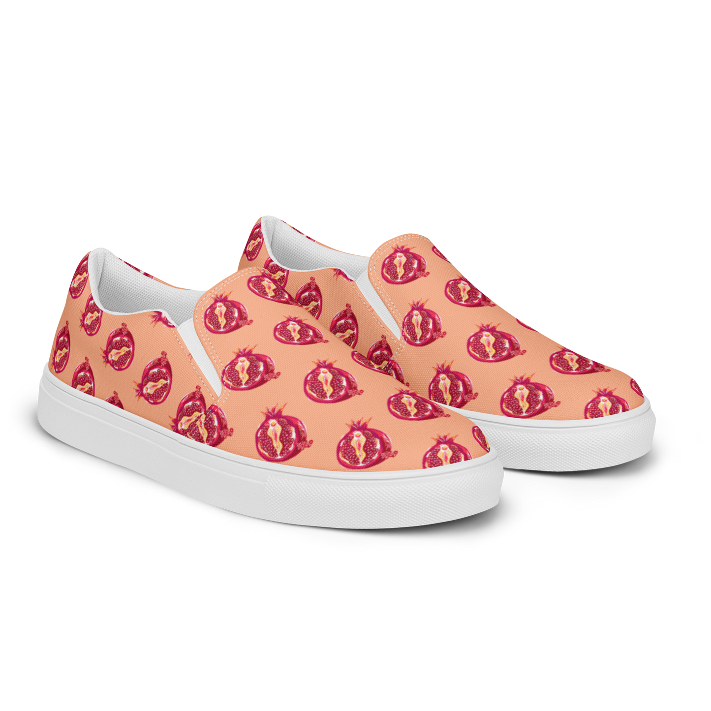 Pomegranate Vulva- Women’s slip-on canvas sneakers