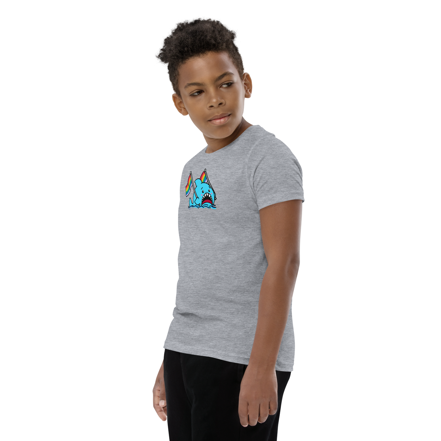 Anxious Shark Supports Pride- Youth Tshirt