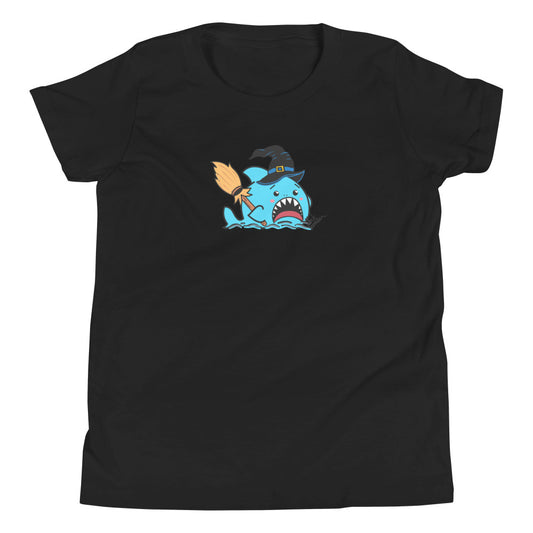 Halloween Sharks- Witch Shark Genderless Youth Short Sleeve T-Shirt