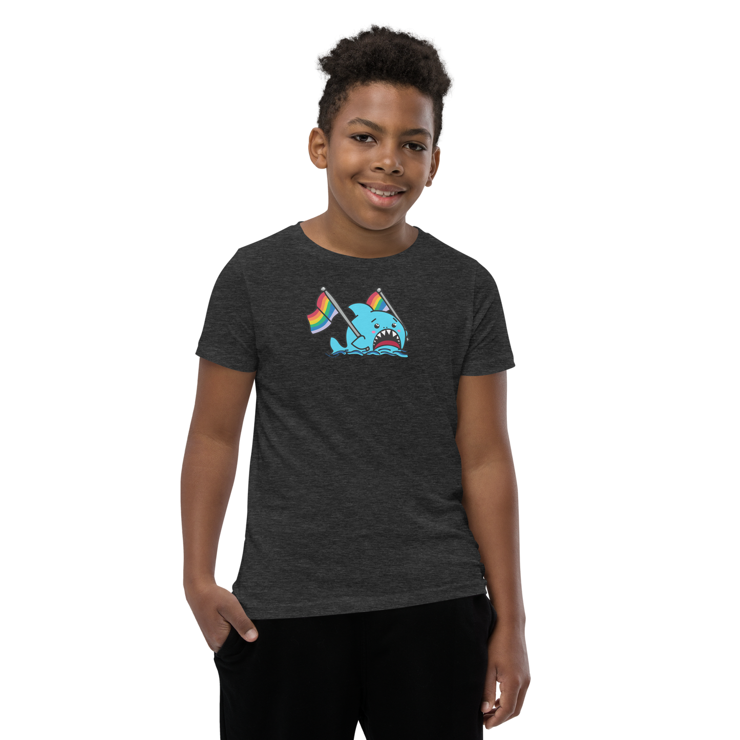 Anxious Shark Supports Pride- Youth Tshirt