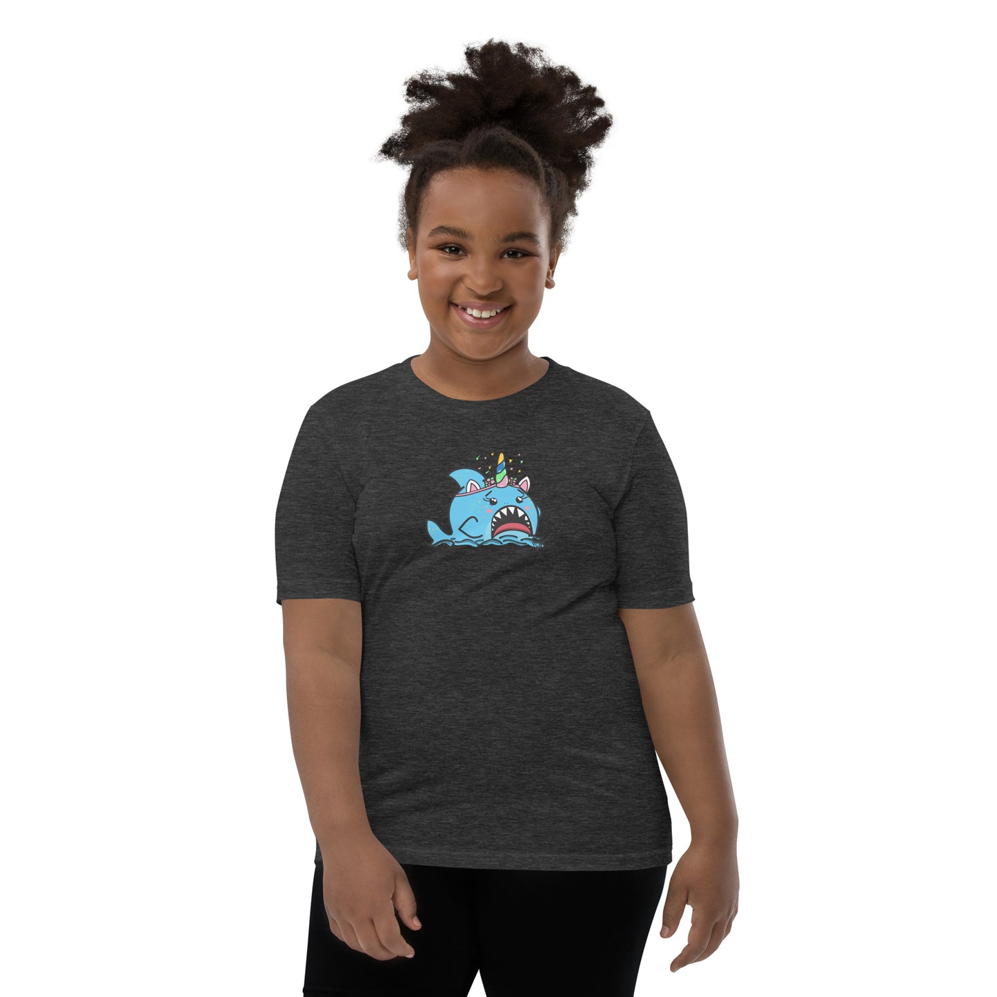 Halloween Sharks- Unicorn Shark Genderless Youth Short Sleeve T-Shirt
