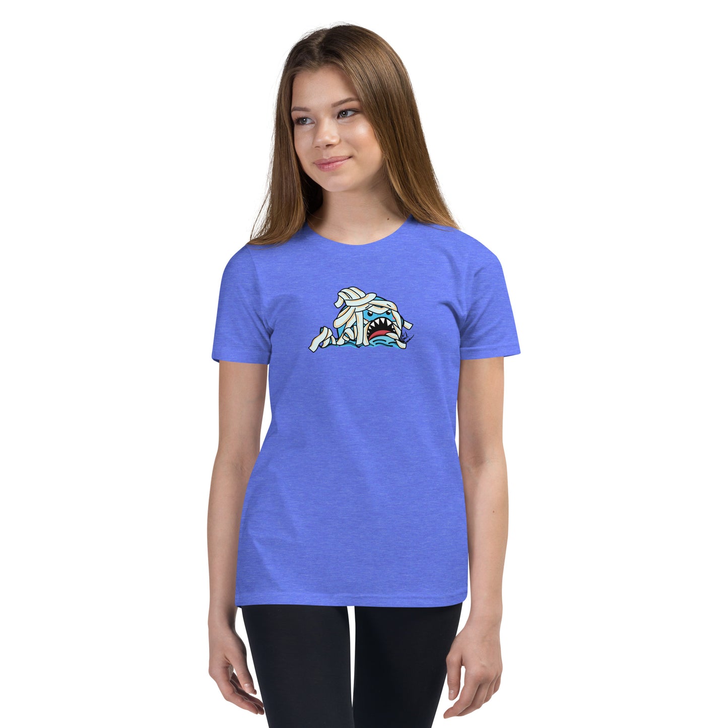 Halloween Sharks- Mummy Shark Genderless Youth Short Sleeve T-Shirt