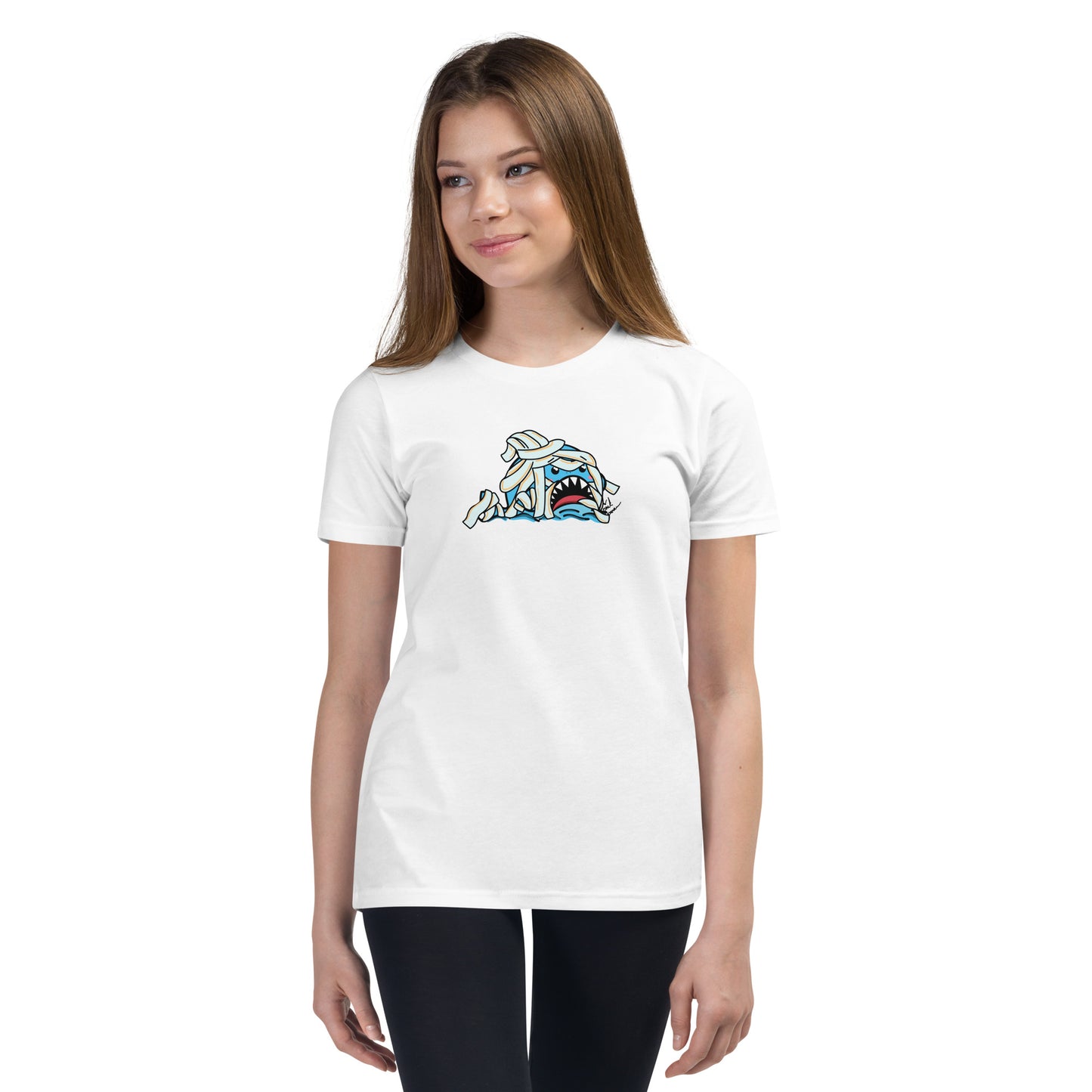 Halloween Sharks- Mummy Shark Genderless Youth Short Sleeve T-Shirt
