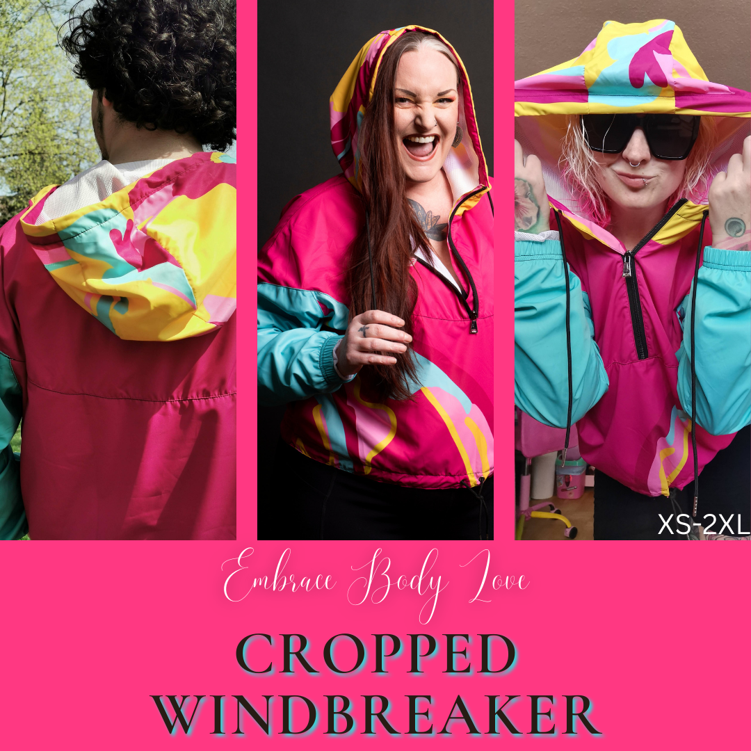 Embrace Body Love Cropped Windbreaker- Hot Pink