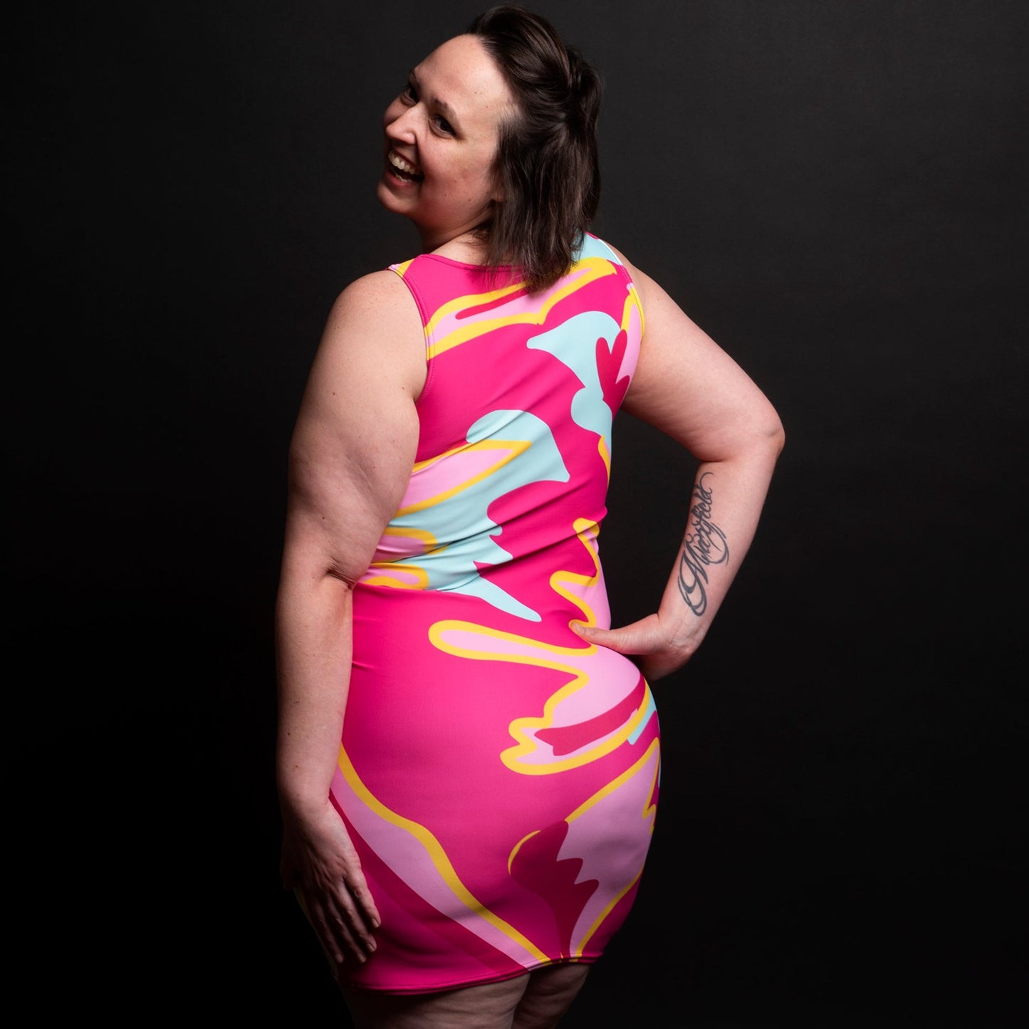 Embrace Body Love Dress, Fitted- Hot Pink