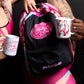 Embrace Body Love Logo Backpack- Black/Pink
