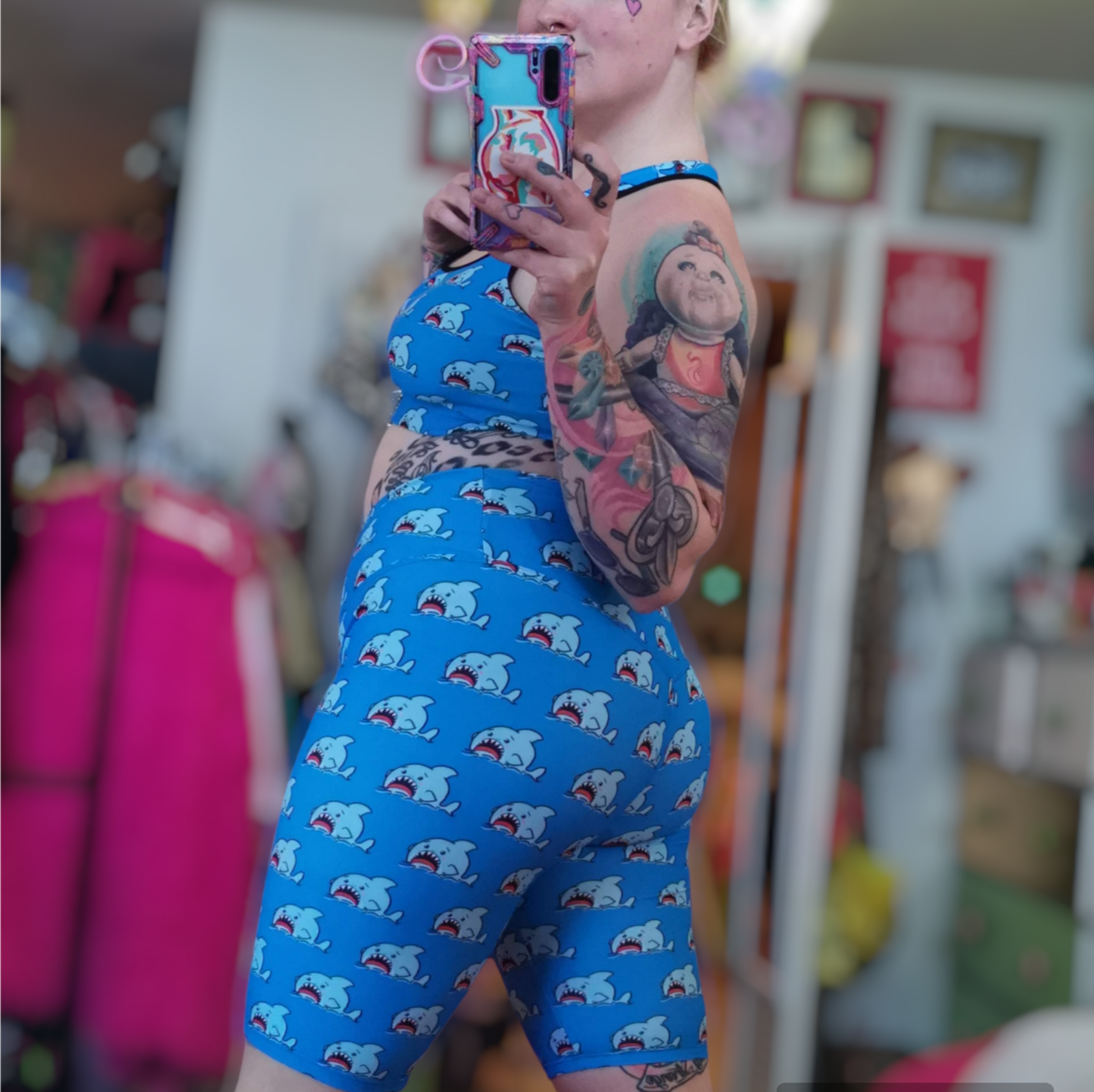 Anxious Shark- Biker Shorts