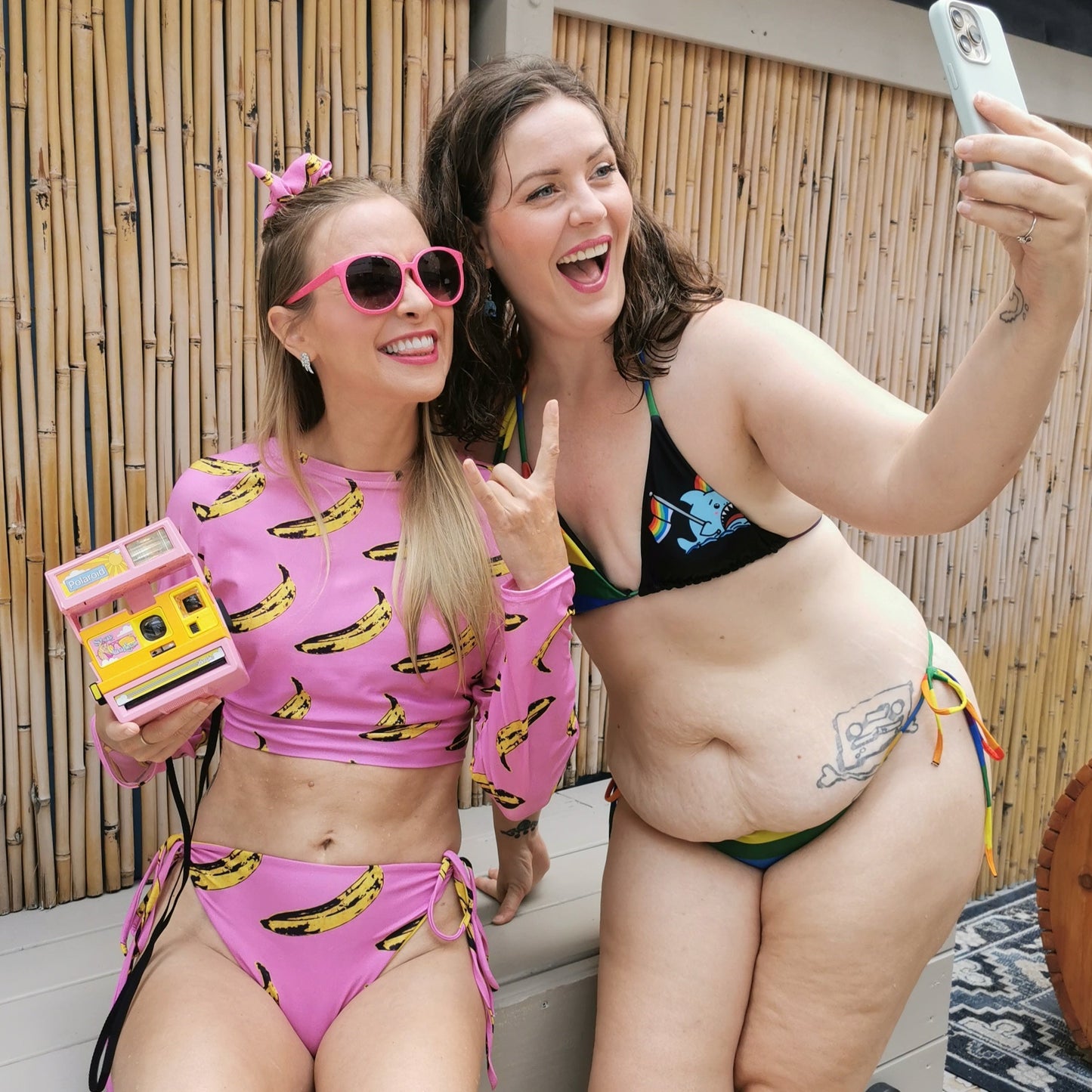 Anxious Shark Rainbow Pride Flag- String Bikini (Recycled)