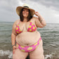 "Sour Puss" Lemon Vulva, pink- Recycled high-waisted bikini
