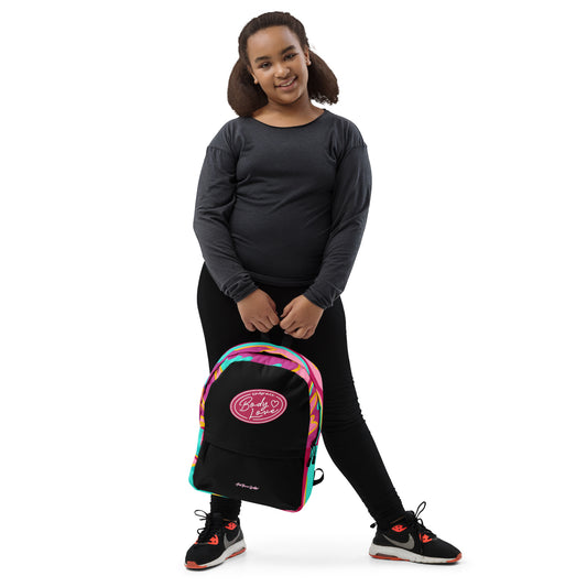 Embrace Body Love Logo Backpack- Black/Pink