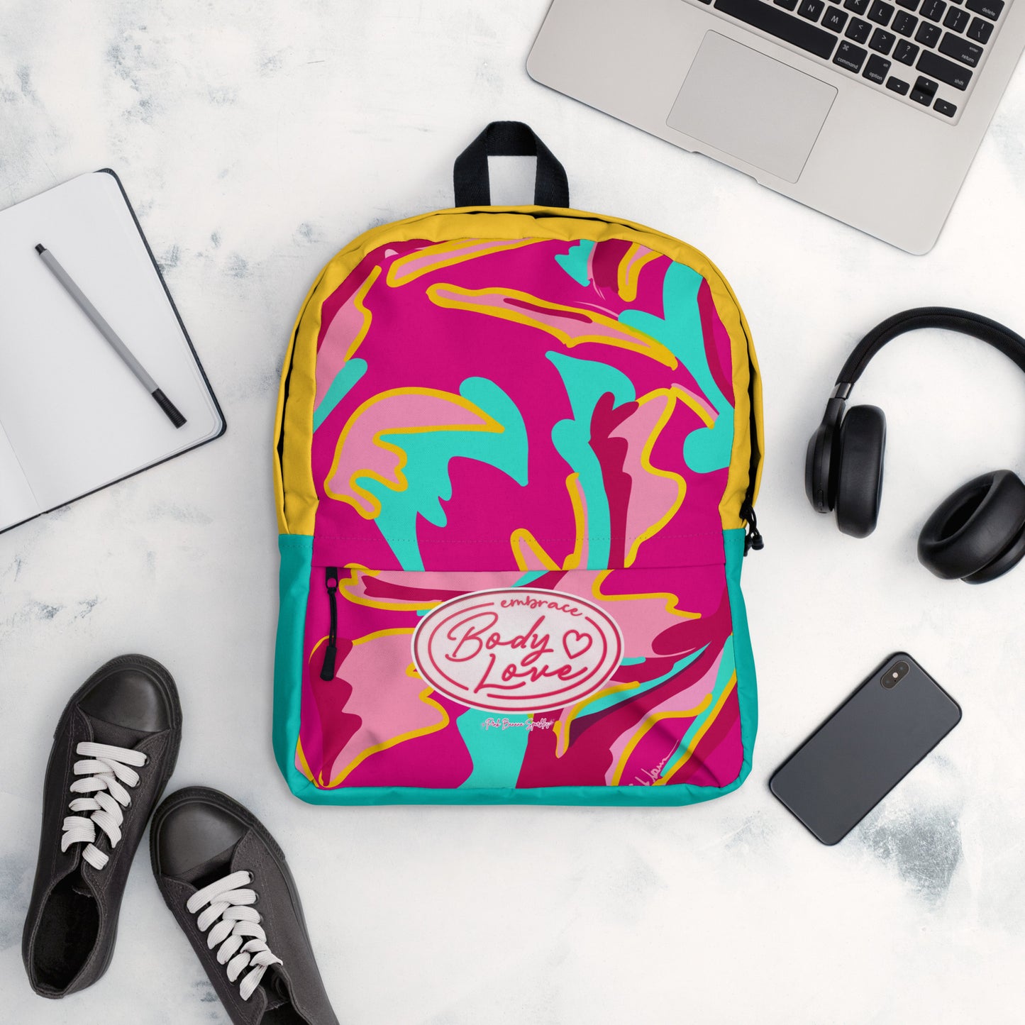 Embrace Body Love Logo Backpack- Hot Pink