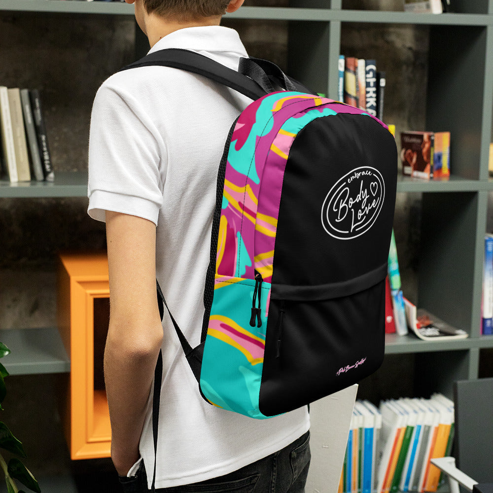 Embrace Body Love Backpack- Black/White Logo