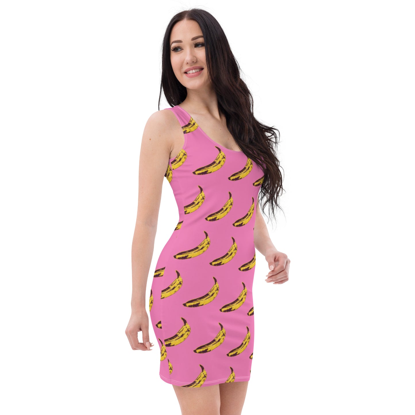 Fitted Dress, Pink Banana