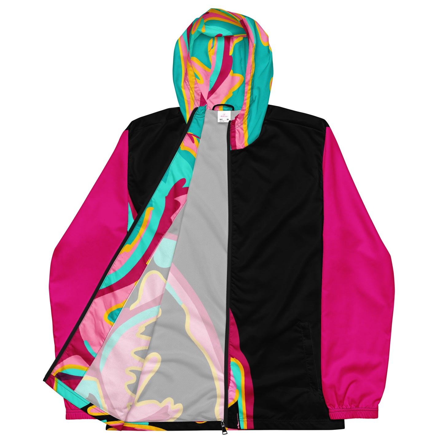 Body Love "New Classic" Windbreaker, Full-zip- Hot Pink Sleeves