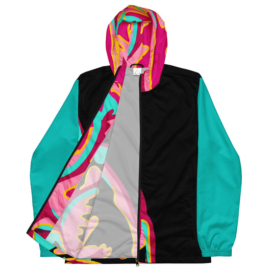 Body Love "New Classic" Windbreaker, Full-zip- Teal Sleeves