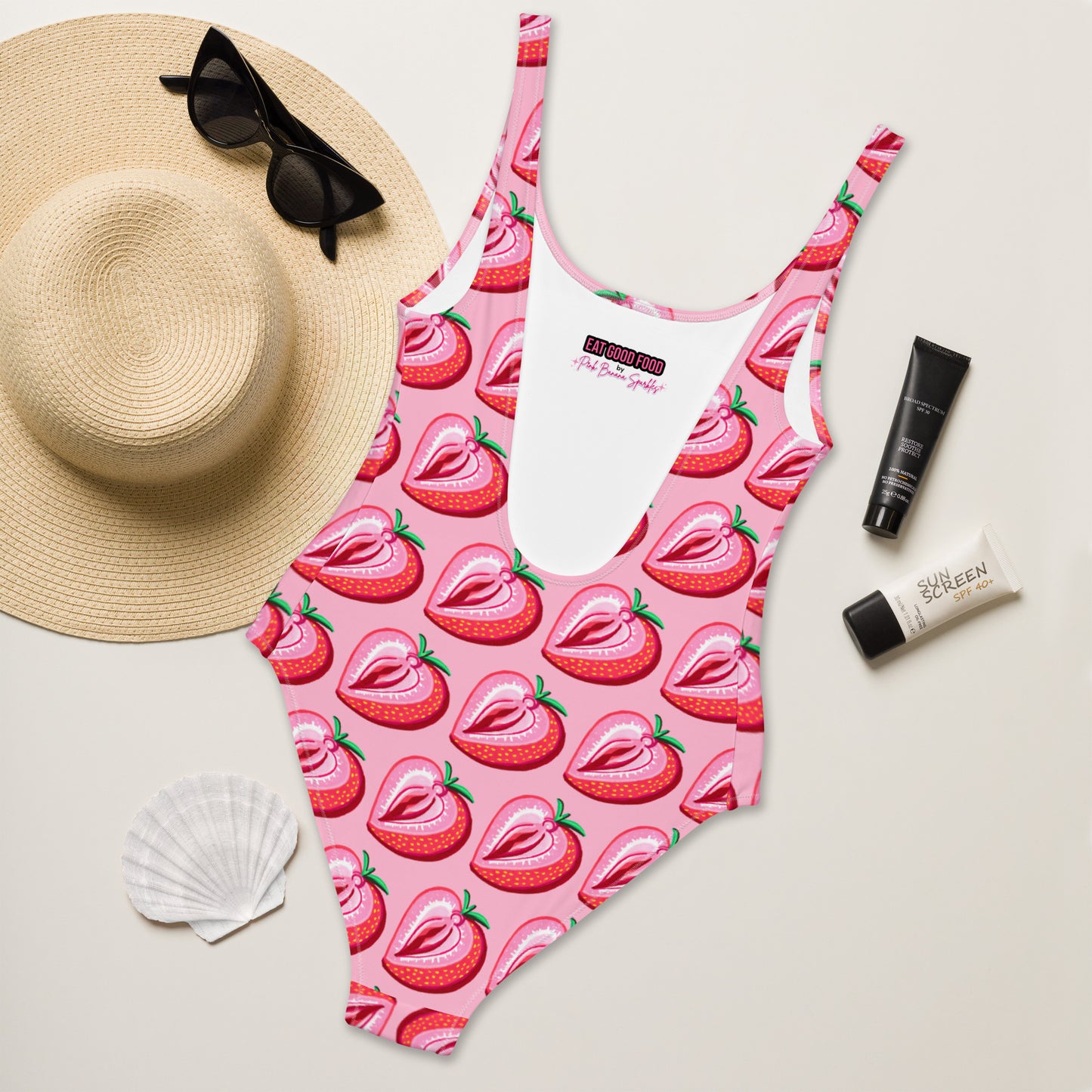 Strawberry Vulva- One-Piece Swimsuit (pink)
