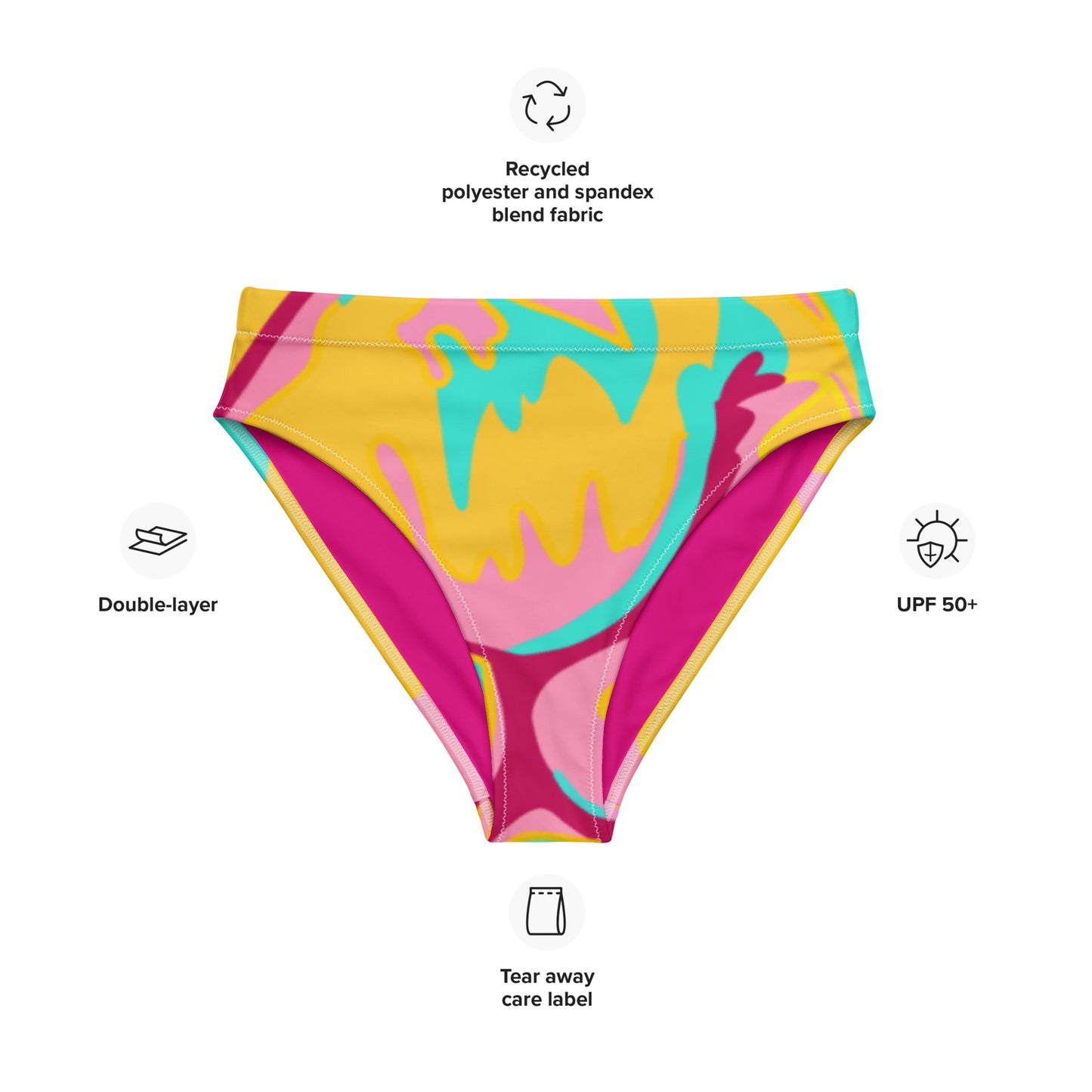 Embrace Body Love High-Waisted Bikini Separates- Bottom, Yellow (recycled)