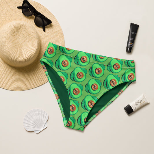 Avocado Vulva High-waisted Bikini Bottom Separates- Light Green (Recycled)