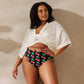 "Cherry On Top" Cherry Vulva- High-Waisted Bikini Bottom Separates, Black (Recycled)